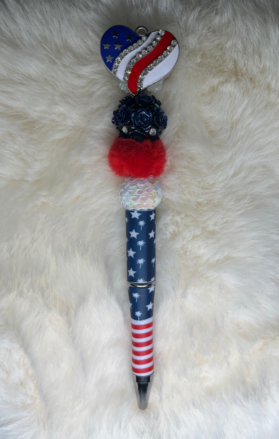 Patriotic Rose Charm Pen