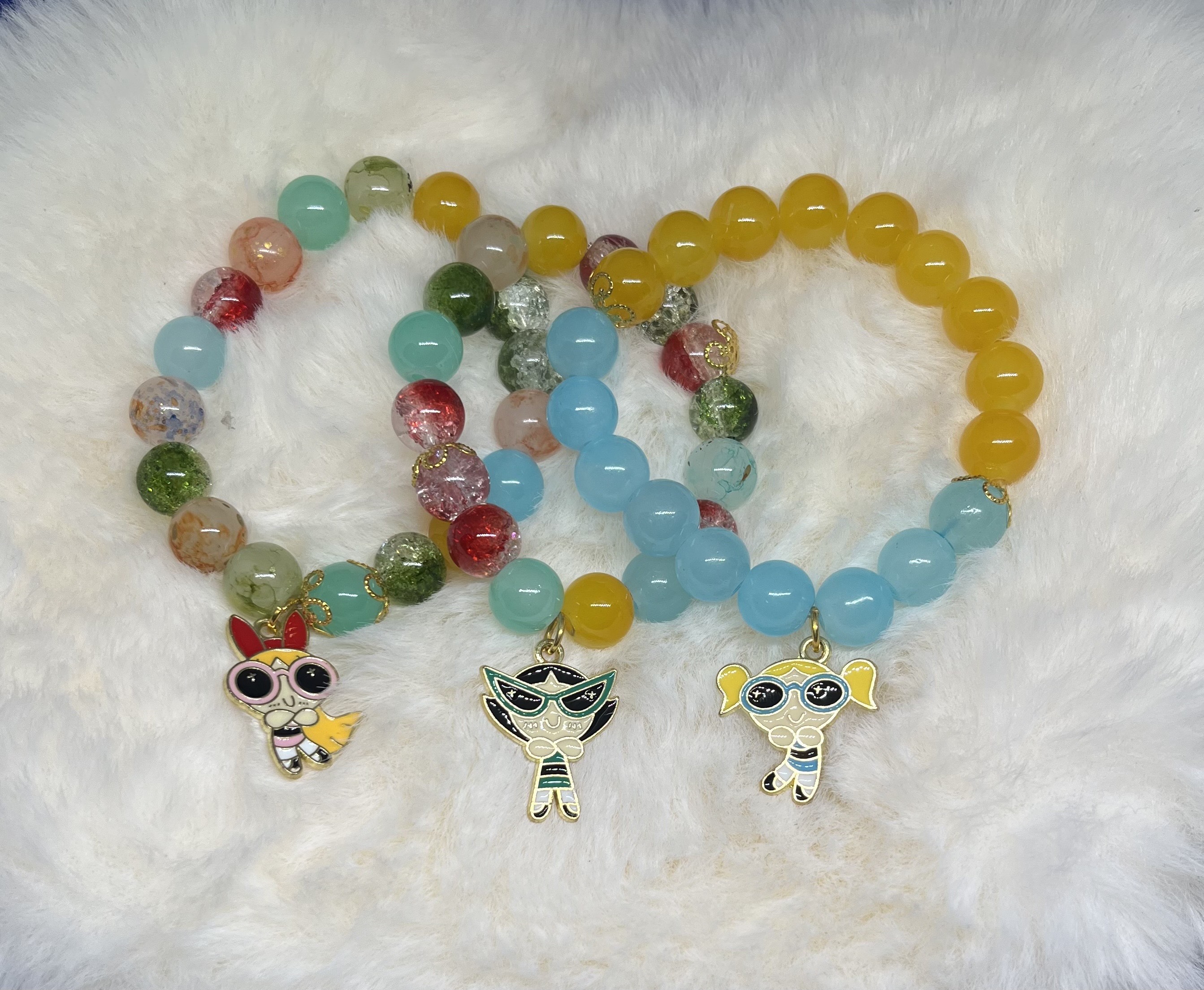 Powerpuff Girls Inspired Bracelet Set