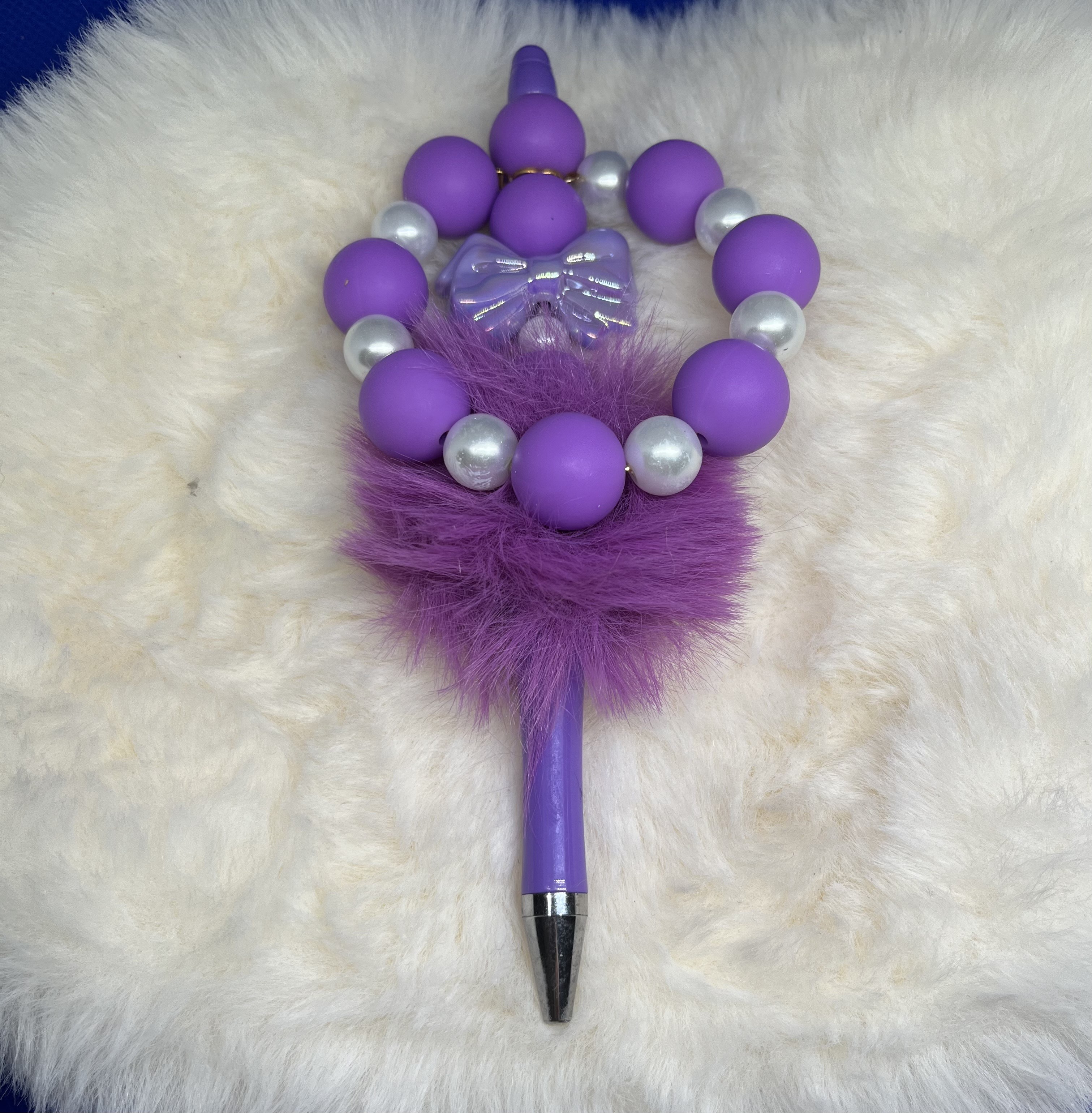 Purple Pom-Pom Pen